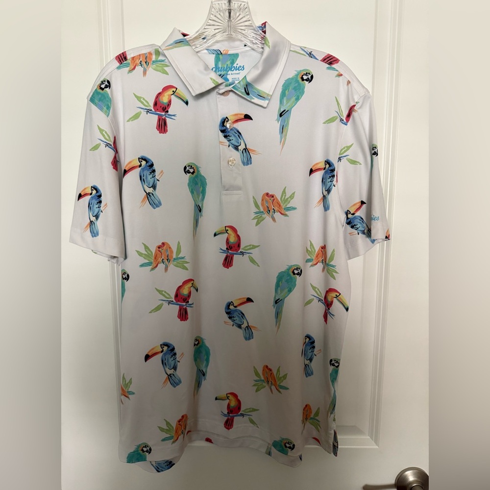 Chubbies Dude Where's Macaw Performance Polo Men‘s Size Small